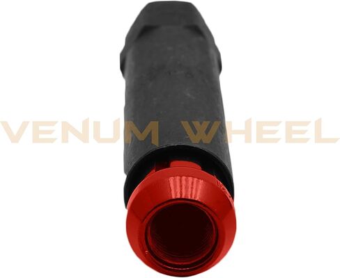 24 Pc Red M12x1.5 Tuner 6 Spline Lug Nuts with Locking Feature+ Two Removal Socket Keys | Fits Toyota Lexus PreRunner FJ Cruiser 4Runner in Saudi Arabia