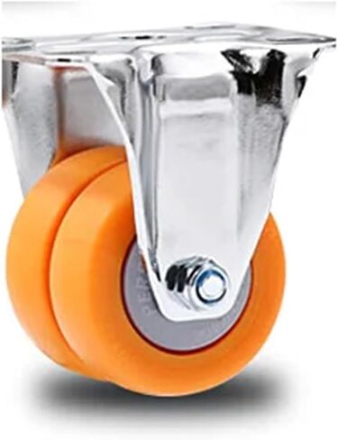 Double Nylon Casters with Double Wheels High Load-Bearing Industrial Wheels 1.5/2inch 1Pcs(M12 Brake,1.5inch) in Kuwait