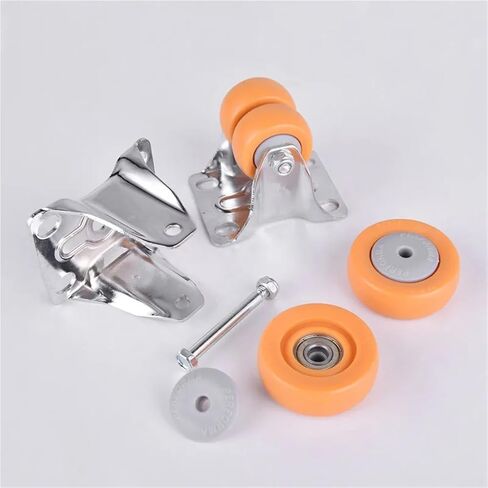 Double Nylon Casters with Double Wheels High Load-Bearing Industrial Wheels 1.5/2inch 1Pcs(M12 Brake,1.5inch) in Kuwait
