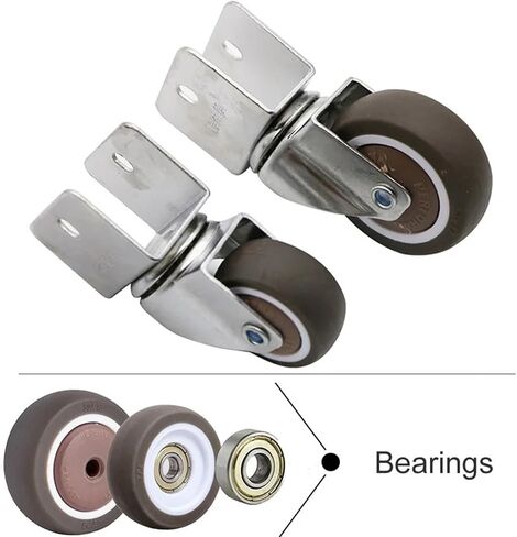 U-Shaped Splint Super Mute Wheels/casters TPE Wheel Wheel 2Pcs(1.5inch No Brake,25mm) in Kuwait