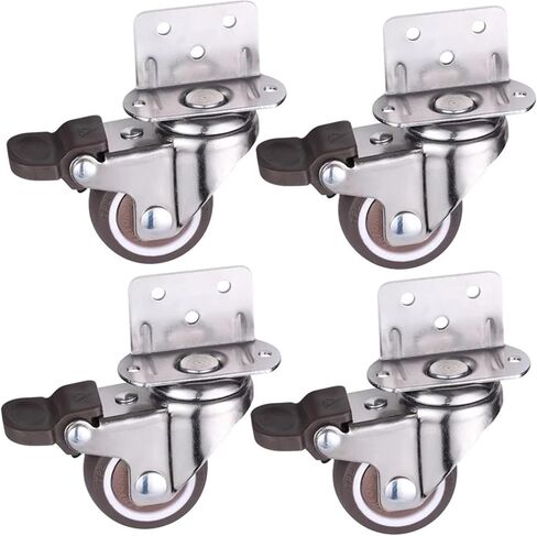 أثاث للسرير عالمي العجلة 2inch منصة الدوران كرسي متحرك صغير 4pcs (4 عجلات الفرامل ، 1.0 بوصة) in Kuwait