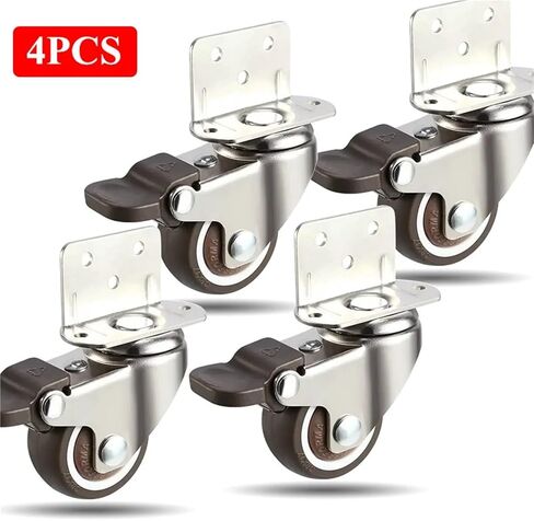 أثاث للسرير عالمي العجلة 2inch منصة الدوران كرسي متحرك صغير 4pcs (4 عجلات الفرامل ، 1.0 بوصة) in Kuwait