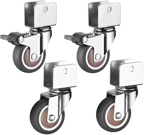 Degree Furniture Bed Moving Noiseless Castor with Brake 4Pcs(4 Swivel(18mm),1.0 Inch) in Kuwait
