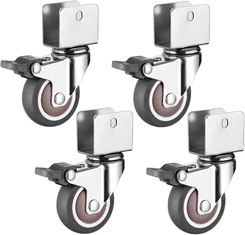 Degree Furniture Bed Moving Noiseless Castor with Brake 4Pcs(4 Swivel(18mm),1.0 Inch) in Kuwait