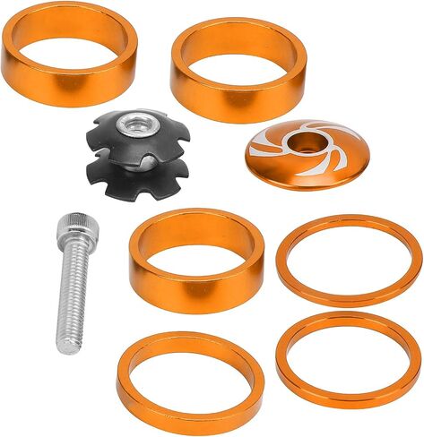 Bike Headset Spacer, 6Pcs Aluminium Alloy Bicycle Handlebar Stem Spacers Replacement Bicycle Stem Cap Set with Screw for Mountain Bike in Saudi Arabia