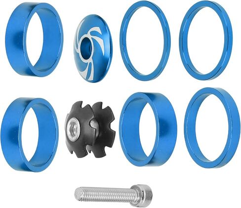 Bike Headset Spacer, 6Pcs Aluminium Alloy Bicycle Handlebar Stem Spacers Replacement Bicycle Stem Cap Set with Screw for Mountain Bike in Saudi Arabia