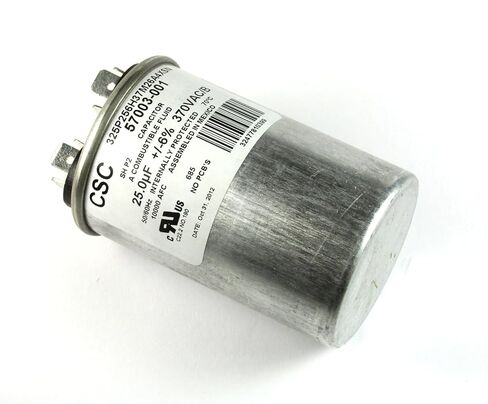 CSC Motor Run Capacitor ، 25UF 370VAC ، محمية داخليًا ، معدن ، 3.25 × 1.75 بوصة in Kuwait