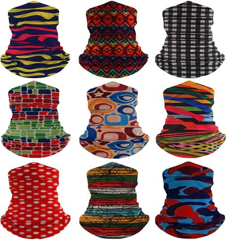 9pcs أغطية رأس العنق اللاحق للنساء أنبوب بالاكلافا للأشعة فوق البنفسجية قناع رأس رئيس. in Saudi Arabia