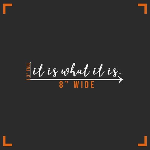 It is What It is Decal Vinyl Sticker Auto Car Truck Wall Laptop | White | 8" x 1" in Saudi Arabia