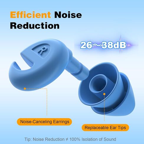 Ear Plugs for Sleeping Noise Cancelling, 38dB Noise Reduction Earplugs, Silicone Reusable Hearing Protection Ear Plug, Waterproof Earplug Suitable for Sleeping, Study, Travel, Concerts (3Pairs) in Saudi Arabia