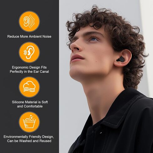 Ear Plugs for Sleeping Noise Cancelling, 38dB Noise Reduction Earplugs, Silicone Reusable Hearing Protection Ear Plug, Waterproof Earplug Suitable for Sleeping, Study, Travel, Concerts (3Pairs) in Saudi Arabia