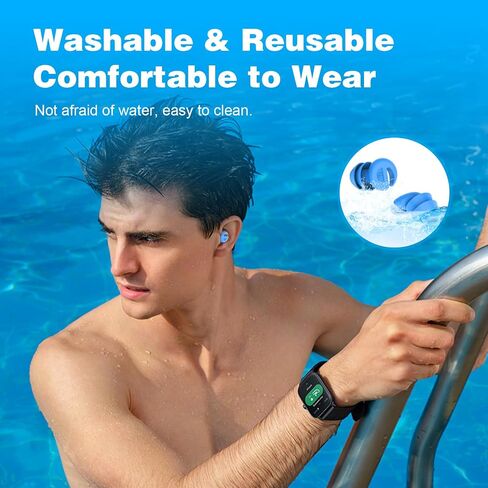 Ear Plugs for Sleeping Noise Cancelling, 38dB Noise Reduction Earplugs, Silicone Reusable Hearing Protection Ear Plug, Waterproof Earplug Suitable for Sleeping, Study, Travel, Concerts (3Pairs) in Saudi Arabia