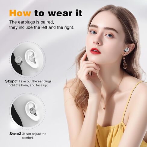 Ear Plugs for Sleeping Noise Cancelling, 38dB Noise Reduction Earplugs, Silicone Reusable Hearing Protection Ear Plug, Waterproof Earplug Suitable for Sleeping, Study, Travel, Concerts (3Pairs) in Saudi Arabia