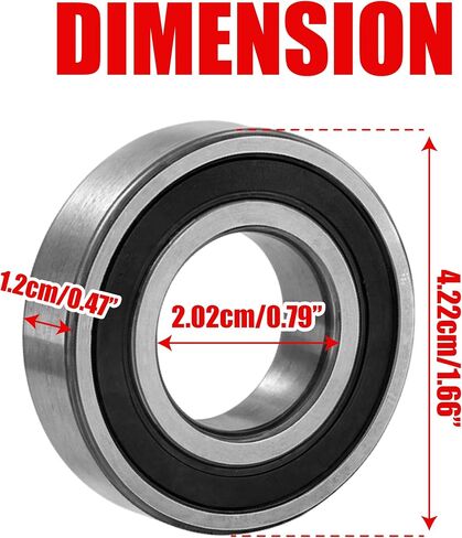 2pcs/lot 6004RZ Bearing Double Rubber Seal 20x42x12mm, Pre-Lubricated and Stable Performance and Cost Effective, Precision Level Deep Groove Ball Bearings, High Speed Low Noise in Saudi Arabia