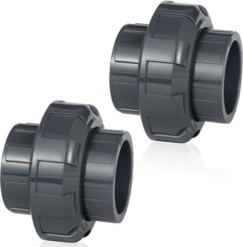 2 "PVC Union Fitting 2 pack ، اقتران PVC الصلبة للأشعة فوق البنفسجية ، موصل خالي من التسرب للتجمعات التجارية ، أنابيب الرش والسباكة الخارجية في الهواء الطلق in Kuwait