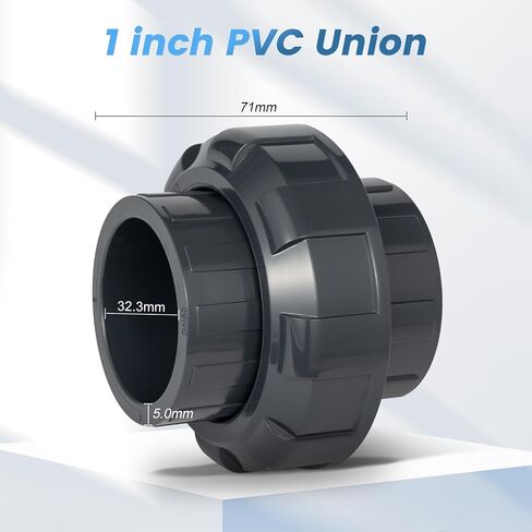 2 "PVC Union Fitting 2 pack ، اقتران PVC الصلبة للأشعة فوق البنفسجية ، موصل خالي من التسرب للتجمعات التجارية ، أنابيب الرش والسباكة الخارجية في الهواء الطلق in Kuwait