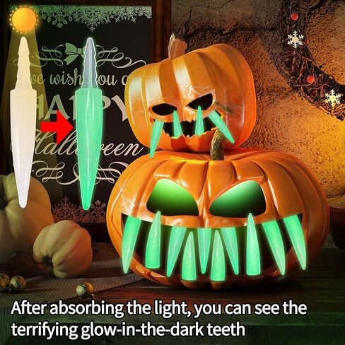 Tlswshsy 32 PCS Halloween Halloween Pumpkin Teath ، Fangky Spooky Pubkin ، Jack O Lantern Teath for Holeween Home Party School School tivels in Kuwait