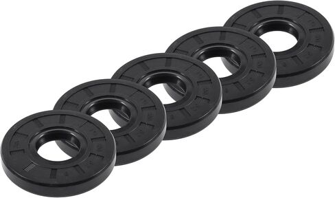 Universal Oil Seal TC Double Lip W Steel Spring Seal Ring Rotary Shaft Seal 25x52x8mm High Pressure NBR Rubber Black 5pcs in Kuwait