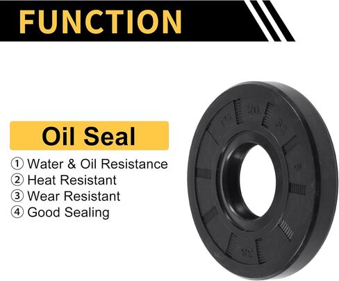 Universal Oil Seal TC Double Lip W Steel Spring Seal Ring Rotary Shaft Seal 25x52x8mm High Pressure NBR Rubber Black 5pcs in Kuwait
