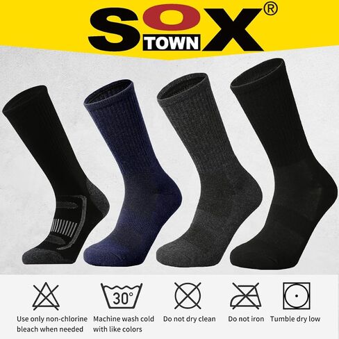SOX TOWN Men's Merino Wool Cushion Crew Socks for Outdoor Hiking Trail Golf Performance Moisture Wicking Lightweight Summer in Saudi Arabia