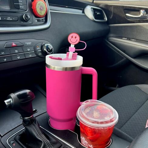 16Pcs Preppy Pink Straw Cover Topper for Stanley 40oz Tumbler Cowgirl Straw Cap for 0.4inch Straws Stanley Cup Accessories in Saudi Arabia