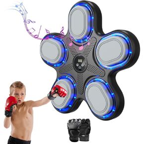 2025 Music Boxing Machine with Boxing Gloves, Smart Bluetooth Boxing Machine with LED Electronic Wall Mounted, Music Boxing Target Workout Punching Equipment for Home(Upgrade) in Kuwait