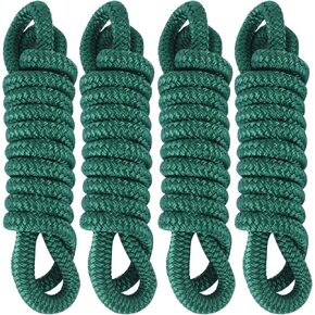 Fender Lines 6' x 3/8" Double Braided Boat Fender Lines 4 Pack, Boat Bumper Rope/Boat Fender Rope 9 Colors Boat Ropes for Docking with 5'' Eyelet Premium Dock Lines for Boats - Blue in Kuwait