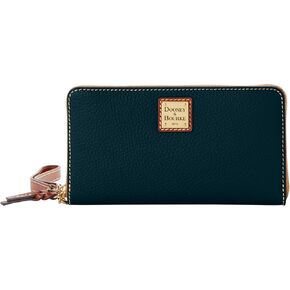Dooney & Bourke Women's Zip Around Wristlet Crossbody in Pebble Grain Leather, with Detachable Shoulder Strap in Kuwait
