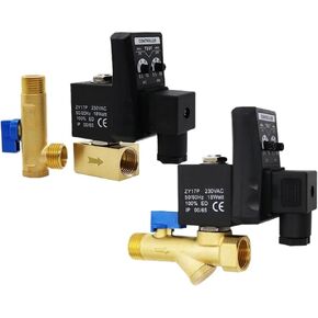 1/2 Electronic Drain Valve Air Compressor Filter Dry Air Storage Tank Drain Cooler Dry Electromechanical Magnetic Valve 220v(Automatic Drain) in Kuwait