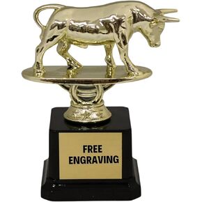 Trophy Outlet Bullshitter Award Trophy | Funny BS Bull Headed Award for Coworker, Friend, or Family Member | Custom Engraved Gag Gift | 6.25" Recognition Trophy for Work in Saudi Arabia