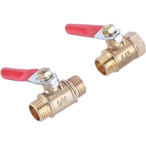 1/8 "1/4 '' 3/8 '' 1/2 '' أنثى إلى الذكور BSPT النحاس النحاس النحاسي المائي خط الوقود غاز غاز غاز غاز صمام الكرة الهوائية (3/8" ، الإناث-البول) in Kuwait