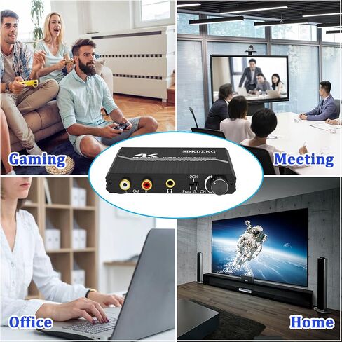 2.0 مستخرج الصوت ، محول الصوت 4K HDMI إلى HDMI + بصري SPDIF TOSLINK + 3.5 مم ستيريو + RCA L/R مع دعم التحكم في مستوى الصوت 4K@60Hz HDCP 2.2 HDR 3D YUV 4: 4: 4: 4 in Saudi Arabia