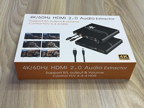2.0 مستخرج الصوت ، محول الصوت 4K HDMI إلى HDMI + بصري SPDIF TOSLINK + 3.5 مم ستيريو + RCA L/R مع دعم التحكم في مستوى الصوت 4K@60Hz HDCP 2.2 HDR 3D YUV 4: 4: 4: 4 in Saudi Arabia