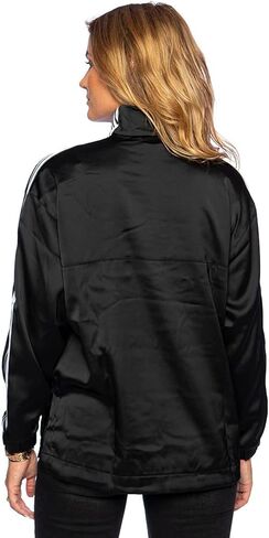 Adidas Originals Adicolor الكلاسيكية Classics Satin Quarter-Zip Pullover Track سترة ، أسود ، متوسط in Kuwait