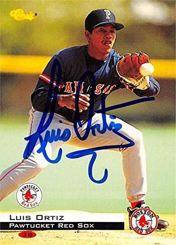 Luis Ortiz autographed Baseball Card (Pawtucket Sox) 1994 Classic Rookie #155 - MLB Autographed Baseball Cards in Saudi Arabia