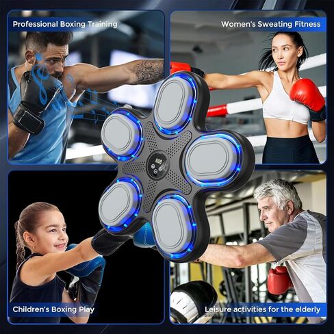 2025 Music Boxing Machine with Boxing Gloves, Smart Bluetooth Boxing Machine with LED Electronic Wall Mounted, Music Boxing Target Workout Punching Equipment for Home(Upgrade) in Kuwait