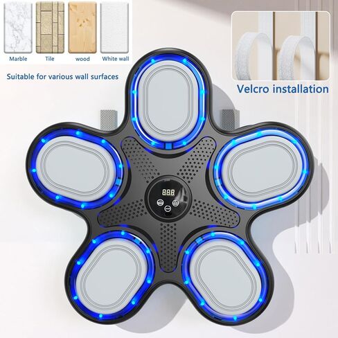 2025 Music Boxing Machine with Boxing Gloves, Smart Bluetooth Boxing Machine with LED Electronic Wall Mounted, Music Boxing Target Workout Punching Equipment for Home(Upgrade) in Kuwait