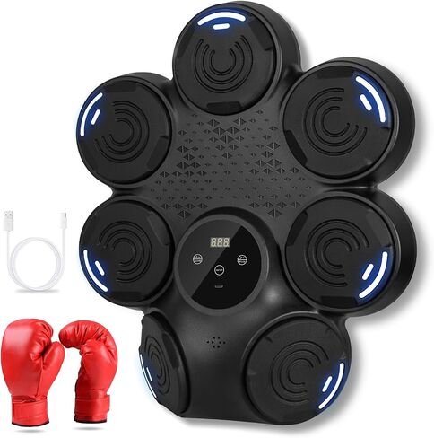 Smart Boxing Machine, 9 Speed-Modes Interactive Punching Trainer with Gloves, Music Boxing Machine Punching Equipment, Home Workout Boxing Target Machine with Wall Mounted in Saudi Arabia
