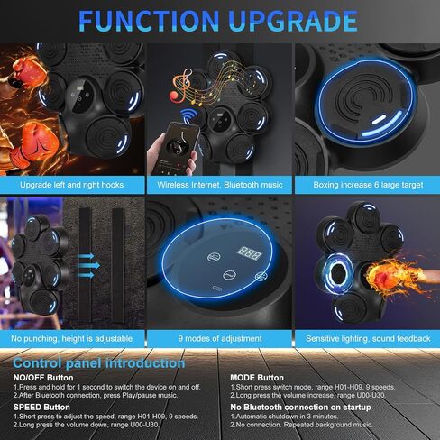 Smart Boxing Machine, 9 Speed-Modes Interactive Punching Trainer with Gloves, Music Boxing Machine Punching Equipment, Home Workout Boxing Target Machine with Wall Mounted in Saudi Arabia