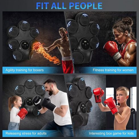 Smart Boxing Machine, 9 Speed-Modes Interactive Punching Trainer with Gloves, Music Boxing Machine Punching Equipment, Home Workout Boxing Target Machine with Wall Mounted in Saudi Arabia