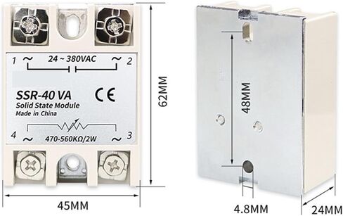 Relay SSR-10VA SSR-25VA SSR-40VA 10A 25A 40A Relais Regulator 24-380VAC Output SSR 10VA 25VA 40VA 50VA 60VA 100VA(SSR-80VA) in Saudi Arabia