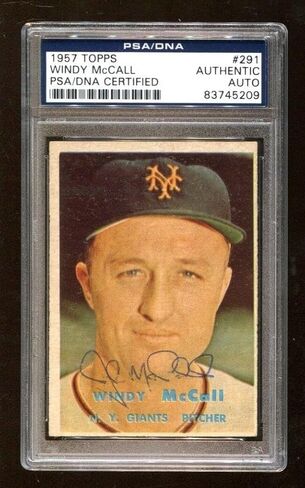 وقعت Windy McCall 1957 Topps #291 NY Giants PSA/DNA 83745209 - Baseball Slabbed Cards in Saudi Arabia