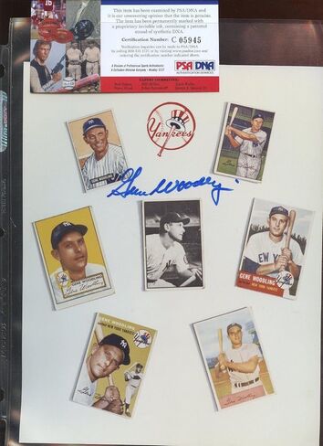 Gene Woodling New York Yankees Autographed 8 X 10 Baseball Card Photo PSA Cert - Baseball Slabbed Autographed Cards in Saudi Arabia