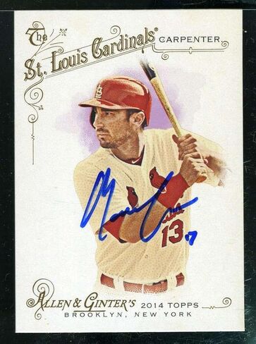 Matt Carpenter 2014 Topps Allen Ginter Mlb Hologram Cert Autograph Signed - Baseball Slabbed Autographed Cards in Saudi Arabia