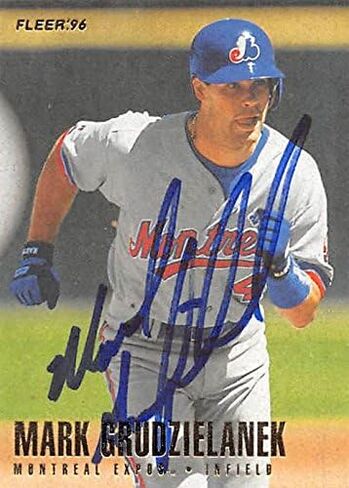 Mark Grudzielanek بطاقة البيسبول الموقعة (Montreal Expos ، SC) 1996 Fleer #458 - Baseball Slabbed Cards in Saudi Arabia
