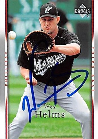 WES Helms Cardball Card (Florida Marlins Philadelphia Phillies) 2007 Upper Deck #320 - MLB Motograped Baseball Cards in Saudi Arabia
