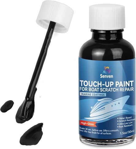 Boat Paint White Touch Up Pen High-Gloss White Boat Scratch Repair Marine Topside Bottom Enamel Marine Repair for Boats, Wood, Fiberglass, Aluminum, Metals Water-Based 30ml 1.5 oz in Saudi Arabia