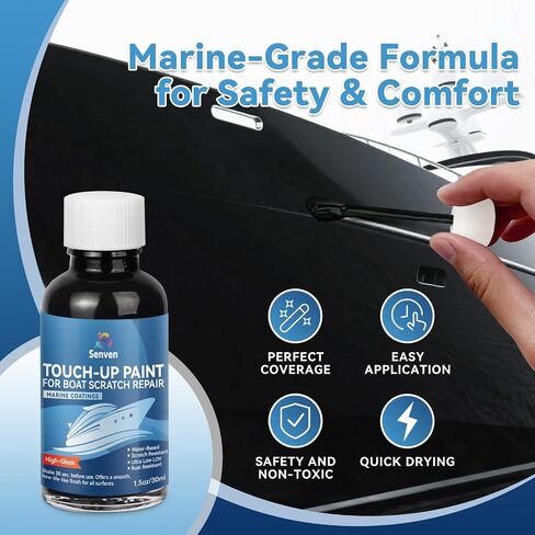 Boat Paint White Touch Up Pen High-Gloss White Boat Scratch Repair Marine Topside Bottom Enamel Marine Repair for Boats, Wood, Fiberglass, Aluminum, Metals Water-Based 30ml 1.5 oz in Saudi Arabia