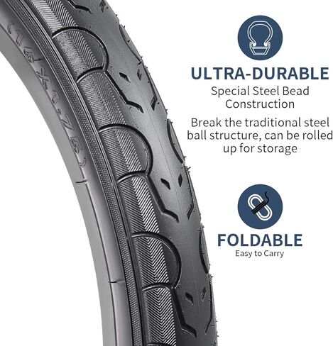 yunscm 2-pcs 16 "إطارات الدراجة على الطريق 16x1.75/47-305 و 16" أنابيب الدراجة الثقيلة صمام Schrader متوافق مع إطارات الطريق والدراجة على الطريق/الأطفال/الأطفال 16x1.75. in Saudi Arabia
