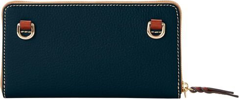 Dooney & Bourke Women's Large Zip Around Wristlet Crossbody in Pebble Grain Leather, with Detachable Shoulder Strap in Saudi Arabia